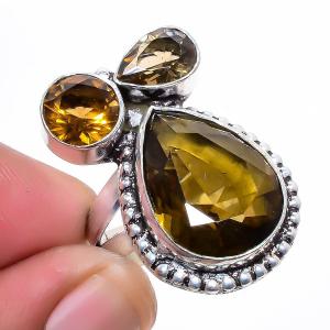 Smoky Quartz Antique Design Ring Size 6