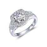 Lafonn Silver Platinum Plated Engagement Ring R0446CLP05