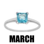 Children's Sterling Silver Birthstone Ring for Kids