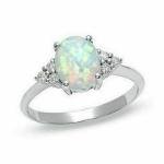 White Fire Opal Sterling Silver Ring Size 6-10