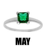 Children's Sterling Silver Birthstone Ring for Kids