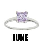 Children's Sterling Silver Birthstone Ring for Kids