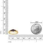 14K Gold Plated Triple Heart Birthstone Ring