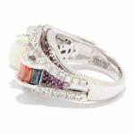 Ethiopian Opal & Multi Gem Sterling Silver Ring