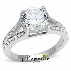 3.17 Ct Round Cut Zirconia Engagement Ring