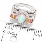 Ethiopian Opal & Multi Gem Sterling Silver Ring