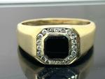 Black Diamond Ring in 14k Yellow Gold Size 11
