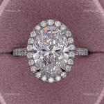 5.50Ct Oval Lab Grown Diamond Halo Ring