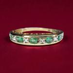 Natural Emerald and Diamond 10K Gold Ring