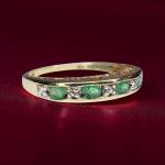 Natural Emerald and Diamond 10K Gold Ring