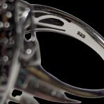 Sterling Silver Round & Baguette Diamond Cluster Ring