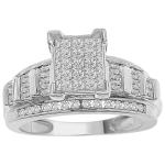10K White Gold Diamond Engagement Ring for Women