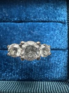 1.5Ct Diamond Ring with 14k White Gold Band