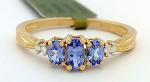 Tanzanite and Diamond Ring in 10K Gold