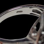 Sterling Silver Round & Baguette Diamond Cluster Ring