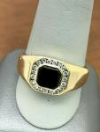 Black Diamond Ring in 14k Yellow Gold Size 11