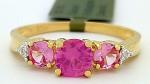 Pink Sapphire and Diamond Ring in 10K Gold