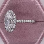 5.50Ct Oval Lab Grown Diamond Halo Ring