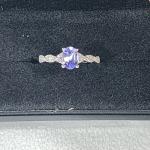 10k White Gold Tanzanite and Diamond Ring Size 7