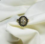 Diamond and Sapphire 10K Ring for Women Size 6