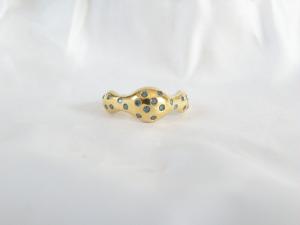 Sterling Silver Blue Diamond Modern Ring size 6