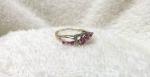 14K White Gold Pink Gemstone Heart Ring
