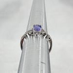 10k White Gold Tanzanite and Diamond Ring Size 7