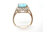 Vintage Blue Topaz Diamond Halo Ring in Gold