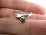 Sterling Silver Diamond Ring Size 8