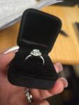 Ice Blue Moissanite Engagement Ring in Silver Size 7