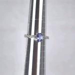 10k White Gold Tanzanite and Diamond Ring Size 7