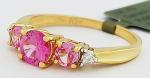 Pink Sapphire and Diamond Ring in 10K Gold