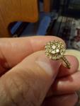 Champagne Diamond Cluster Ring in 14K Yellow Gold
