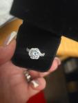 Ice Blue Moissanite Engagement Ring in Silver Size 7