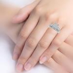 10K White Gold Diamond Engagement Ring for Women