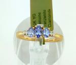Tanzanite and Diamond Ring in 10K Gold