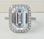 14K White Gold Halo Lab Grown Diamond Ring