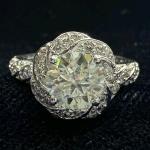 Ice Blue Moissanite Engagement Ring in Silver Size 7