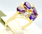 Amethyst and Diamond Ring in 14K Gold