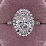 5.50Ct Oval Lab Grown Diamond Halo Ring