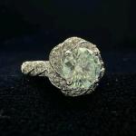 Ice Blue Moissanite Engagement Ring in Silver Size 7