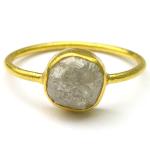 Natural Rough Diamonds 14K Gold Ring