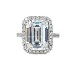14K White Gold Halo Lab Grown Diamond Ring