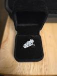 Ice White Moissanite 3-Stone Engagement Ring