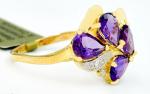 Amethyst and Diamond Ring in 14K Gold