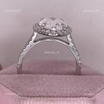 5.50Ct Oval Lab Grown Diamond Halo Ring