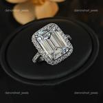 14K White Gold Halo Lab Grown Diamond Ring