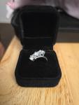 Ice White Moissanite 3-Stone Engagement Ring