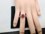 10k Gold Ruby and Diamond Solitaire Ring