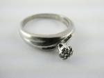 Sterling Silver Diamond Ring Size 8